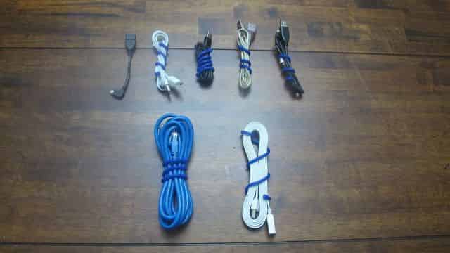 Various USB and Network Cables
