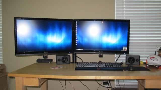 Dual QNIX 2710s Mounted on my Desk