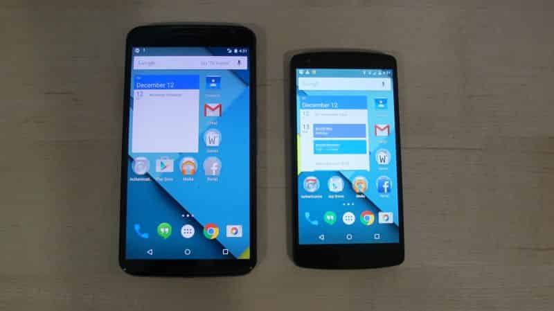 Nexus 5 Comparison - Screens On