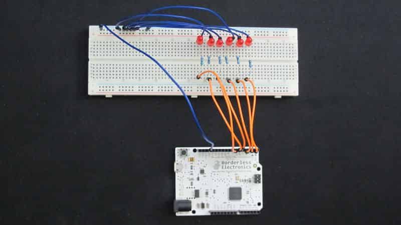 Signal wires connected from Arduino to LEDs