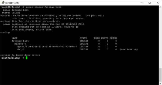 Re-slivering freenas-boot zpool