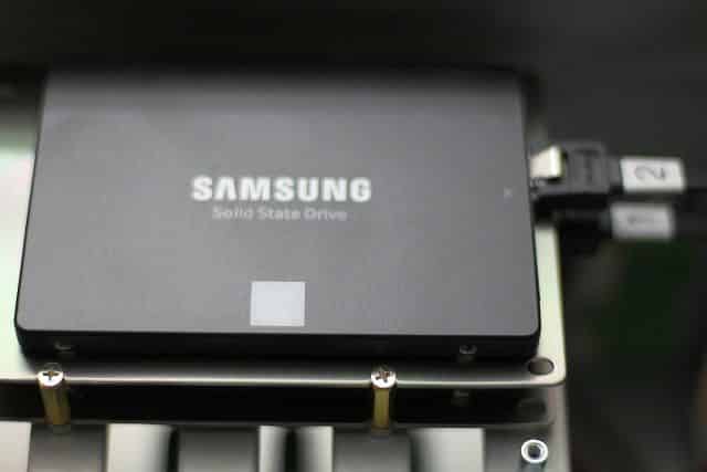 SSDs mounted in stock location #2