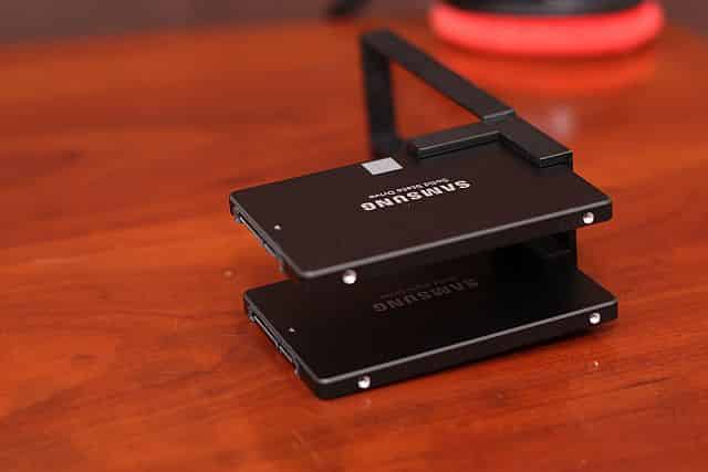 Test fitting SSDs in Pat's 3D printed Bracket