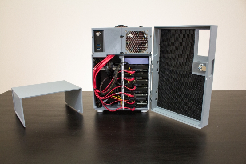 HDDs installed in cage with power and SATA #1