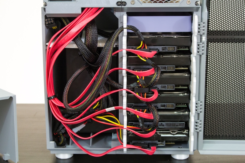 HDDs installed in cage with power and SATA #2