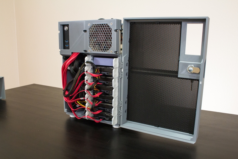 HDDs installed in cage with power and SATA #4