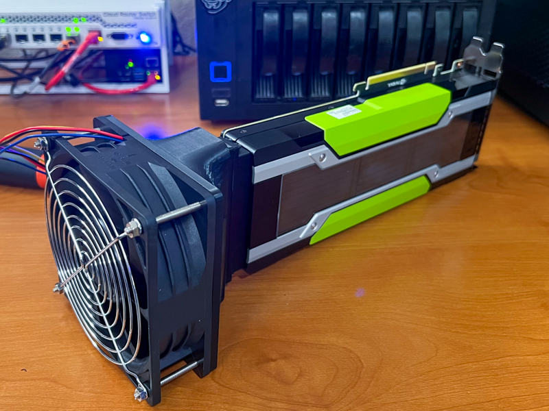 Brian's Tesla M40, a 3D-printed duct, and a monstrous 120mm fan