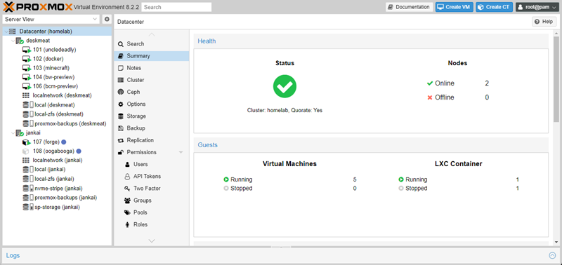 Brian's Proxmox "Cluster" after adding AI Containers