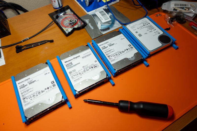Rails installed on hard drives.