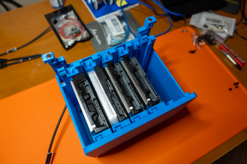 Hard drives installed in drive cage #1.